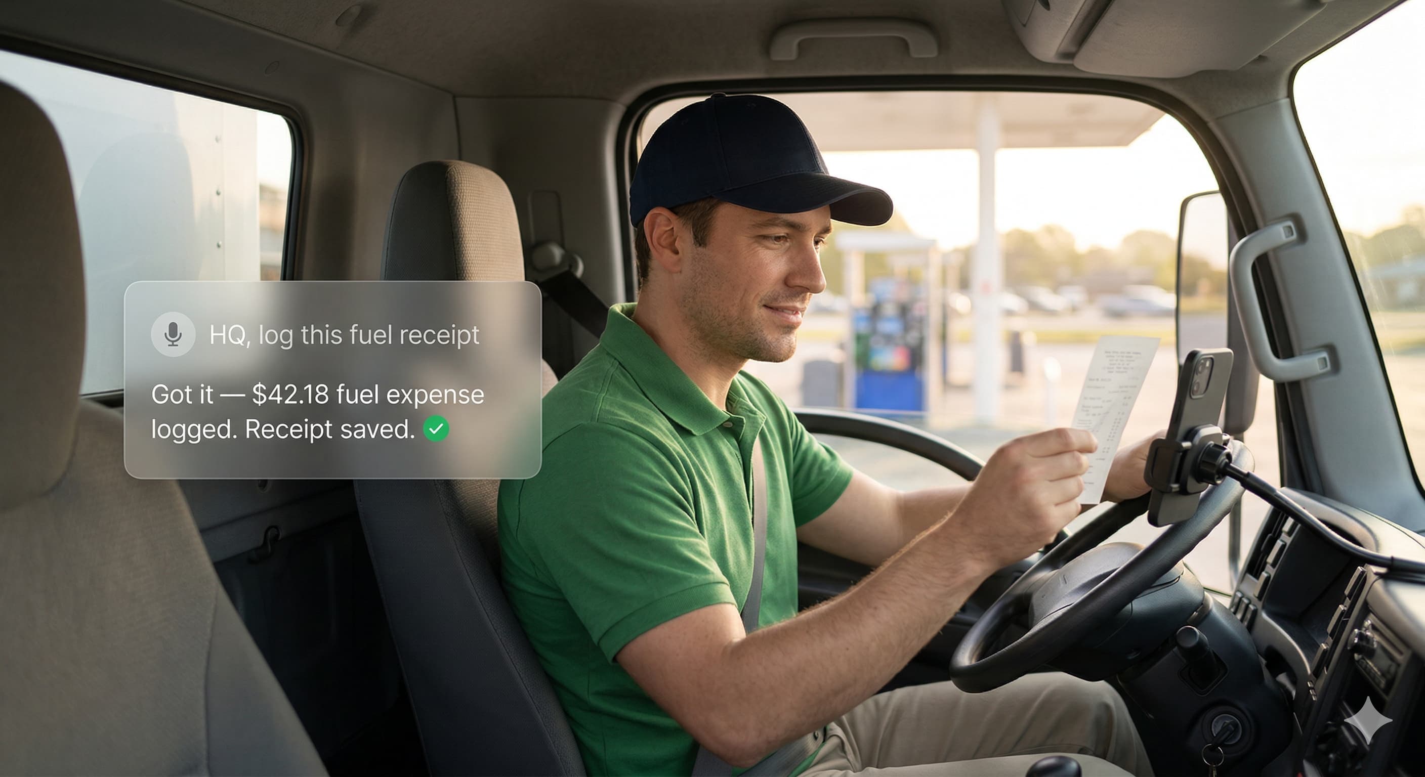 Snap a receipt and HQ logs it by voice