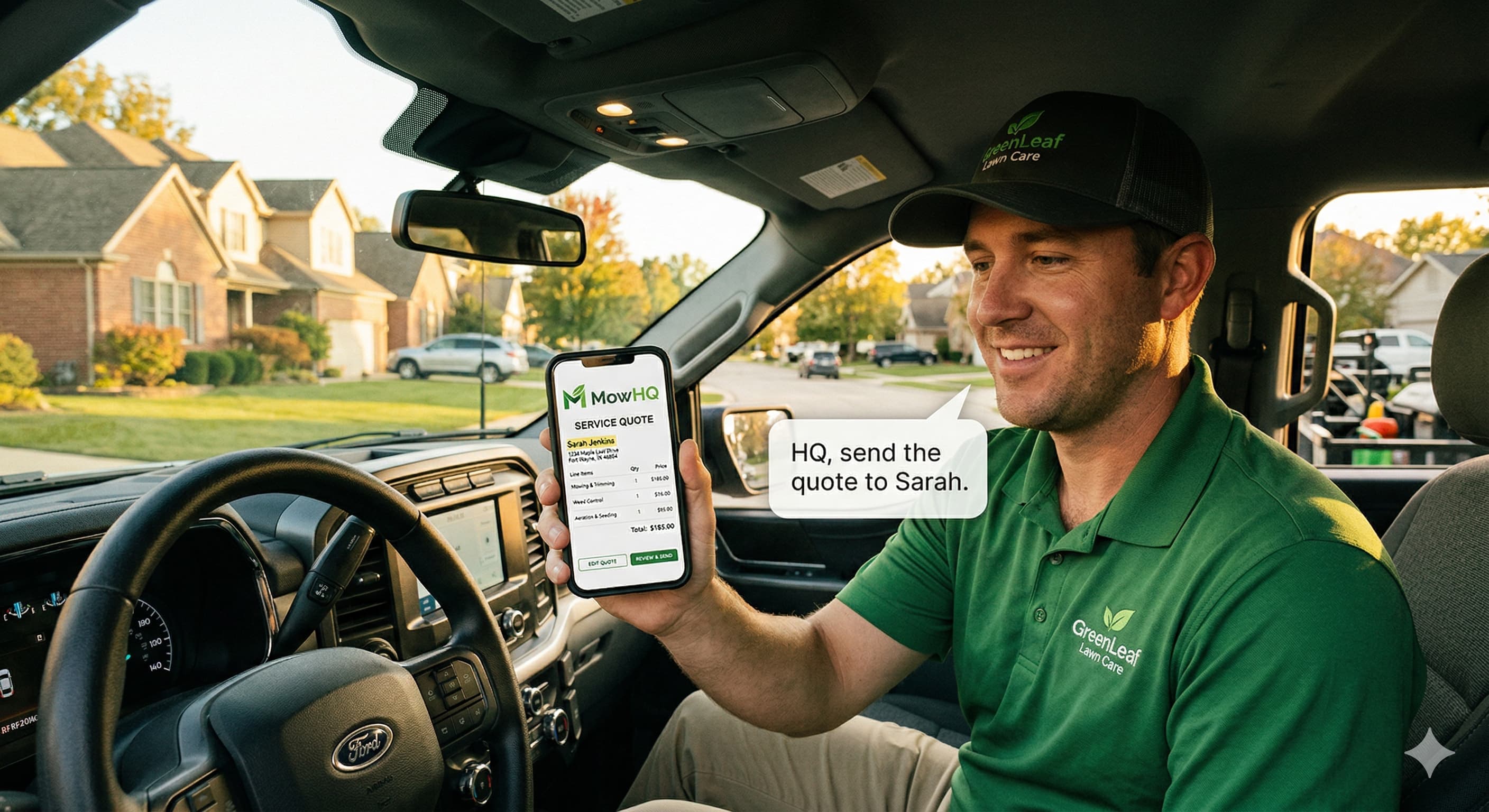 Send the quote from your truck