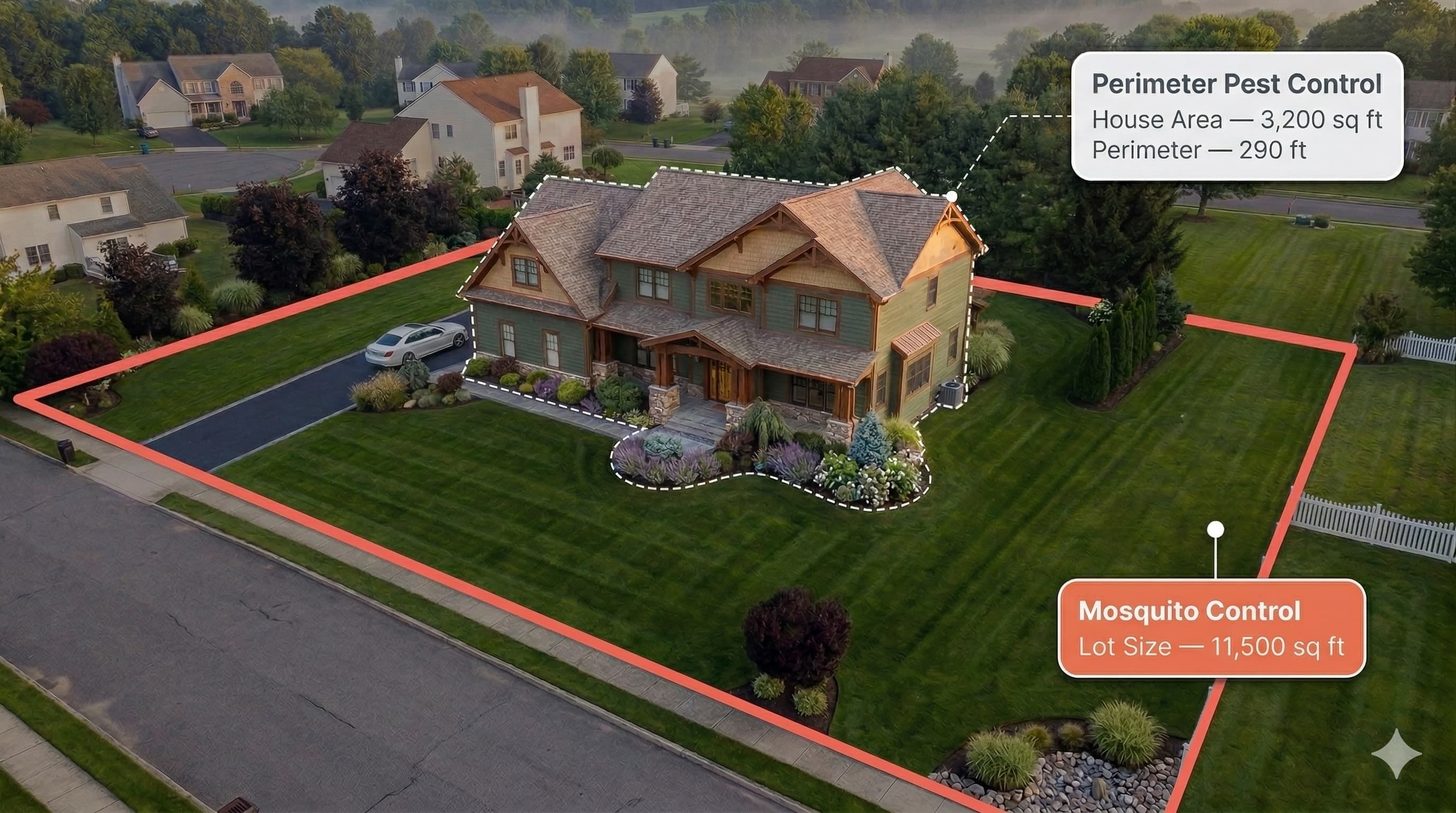 Mark the full property boundary